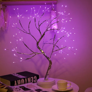 LED Night Light Mini Christmas Tree Copper Wire Garland Lamp For Kids Home Bedroom Decoration Decor Fairy Light Holiday lighting