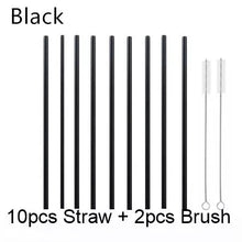 Load image into Gallery viewer, 10PC Special Fine Curved Glass Straight Bend  Drinking Glass Straws Reusable Eco-friendly With Cleaning Brush, Ditch the plastic! Use glass instead