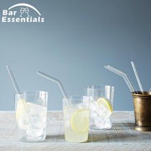 Load image into Gallery viewer, 10PC Special Fine Curved Glass Straight Bend  Drinking Glass Straws Reusable Eco-friendly With Cleaning Brush, Ditch the plastic! Use glass instead
