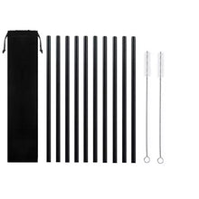 Load image into Gallery viewer, 10PC Special Fine Curved Glass Straight Bend  Drinking Glass Straws Reusable Eco-friendly With Cleaning Brush, Ditch the plastic! Use glass instead