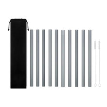Load image into Gallery viewer, 10PC Special Fine Curved Glass Straight Bend  Drinking Glass Straws Reusable Eco-friendly With Cleaning Brush, Ditch the plastic! Use glass instead