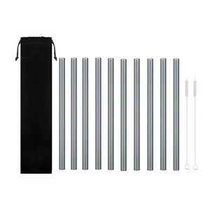 10PC Special Fine Curved Glass Straight Bend  Drinking Glass Straws Reusable Eco-friendly With Cleaning Brush, Ditch the plastic! Use glass instead