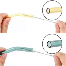 Load image into Gallery viewer, 10PC Special Fine Curved Glass Straight Bend  Drinking Glass Straws Reusable Eco-friendly With Cleaning Brush, Ditch the plastic! Use glass instead