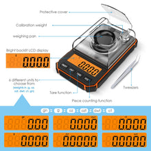 Load image into Gallery viewer, 0.001g Electronic Digital Scale Portable Mini Scale Precision Professional Pocket Scale Milligram 50g Calibration Weights