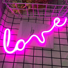 Load image into Gallery viewer, LED Neon Lights Love Shape Night Light Sign Lamp Battery USB Double Powered Nightlight for Indoor Christmas Wedding Birthday