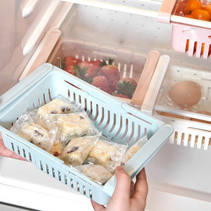 Multifunction Kitchen Refrigerator Storage Basket Rack Fridge Freezer Shelf Holder Pull-out Plastic Drawer Organiser Space Saver