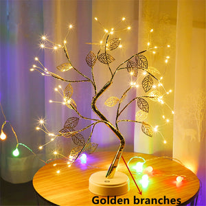 LED Copper Wire Night Light Tree Fairy Lights Home Decoration Night Lamp For Bedroom Bedside Table Lamp USB And Battery Operated