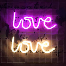 Load image into Gallery viewer, LED Neon Lights Love Shape Night Light Sign Lamp Battery USB Double Powered Nightlight for Indoor Christmas Wedding Birthday