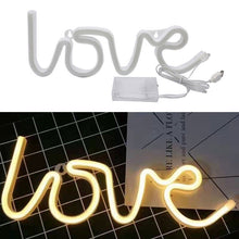 Load image into Gallery viewer, LED Neon Lights Love Shape Night Light Sign Lamp Battery USB Double Powered Nightlight for Indoor Christmas Wedding Birthday