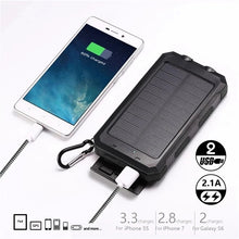 Load image into Gallery viewer, Solar 80000mAh Power Bank Dual USB powerbank Waterproof Battery External Portable Charging with LED Light 2USB powerbank