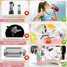 Load image into Gallery viewer, Portable Blender Mini Juicer Machine Shakes Smoothie Blender Rechargeable Blender Bottle Electric Juicer For Orange Fruit Mixers