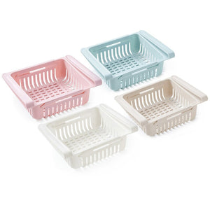 Multifunction Kitchen Refrigerator Storage Basket Rack Fridge Freezer Shelf Holder Pull-out Plastic Drawer Organiser Space Saver