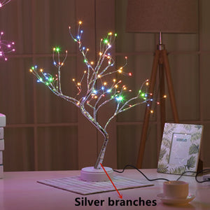 LED Copper Wire Night Light Tree Fairy Lights Home Decoration Night Lamp For Bedroom Bedside Table Lamp USB And Battery Operated