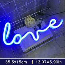 Load image into Gallery viewer, LED Neon Lights Love Shape Night Light Sign Lamp Battery USB Double Powered Nightlight for Indoor Christmas Wedding Birthday