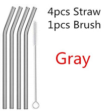 Load image into Gallery viewer, 10PC Special Fine Curved Glass Straight,Bend  Drinking Glass Straws Reusable Eco-friendly With Cleaning Brush