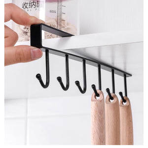 Kitchen Hanger Iron Hooks Shelf Free Of Punch Rack Multifunction Hanger For Kitchen Gadgets Cabinet Cupboard Dish Organizer