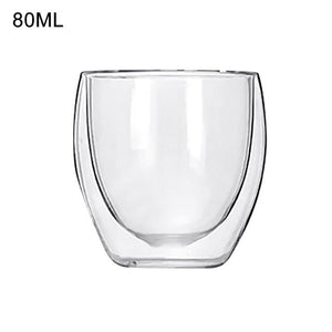 New 6Pcs 80ml 2.7oz Glass Double Walled Heat Insulated Tumbler Espresso Tea Cup coffee mug tazas de ceramica creativas