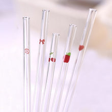 Load image into Gallery viewer, Glass Straw Glass Drinking Straw Glass Tube Heater drink straw Heat Resistant Party Tube Patterned Party Decoration Drinkware