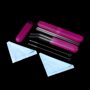 New 4Pcs/Set Reusable Glass Straw With Cleaner Brush Or Straw Box Eco-Friendly Glass Drinking Straws Set For Glass Mug